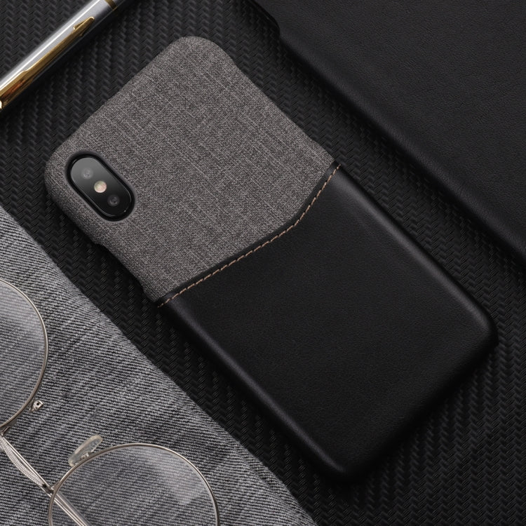 For iPhone X / XS PC + PU Splicing Case with Card Slots