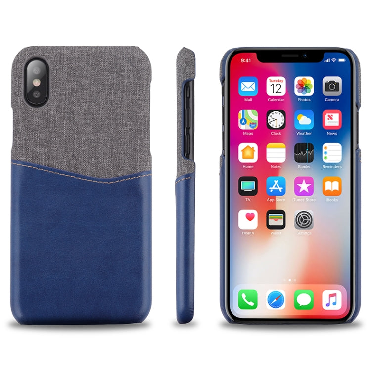 For iPhone X / XS PC + PU Splicing Case with Card Slots