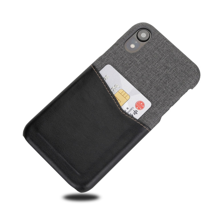 For iPhone XR PC + PU Splicing Case with Card Slots