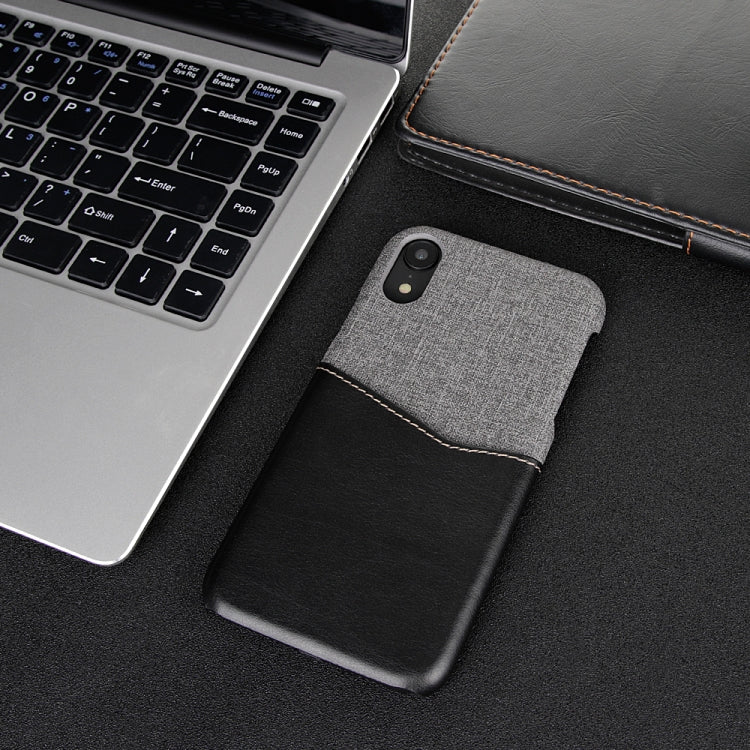 For iPhone XR PC + PU Splicing Case with Card Slots