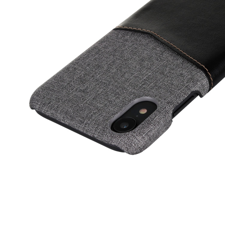 For iPhone XR PC + PU Splicing Case with Card Slots