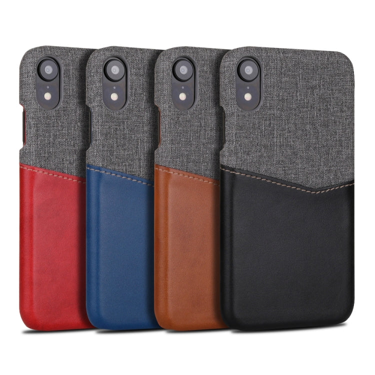 For iPhone XR PC + PU Splicing Case with Card Slots