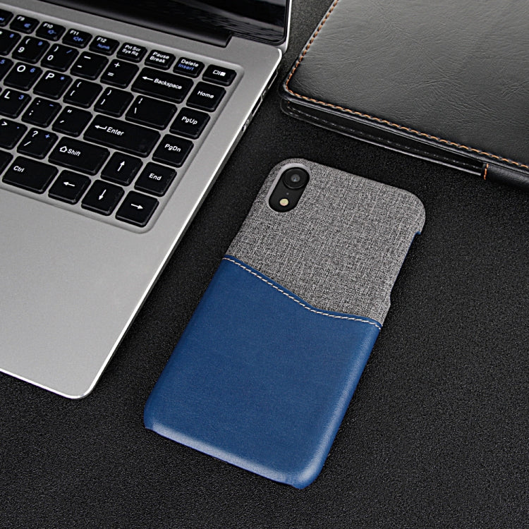 For iPhone XR PC + PU Splicing Case with Card Slots