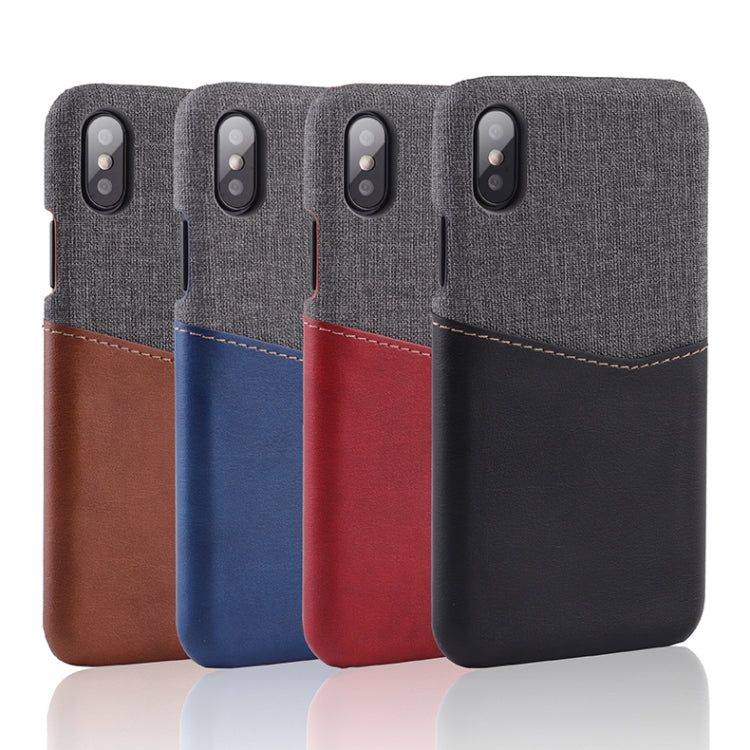 For iPhone XS Max PC + PU Splicing Case with Card Slots