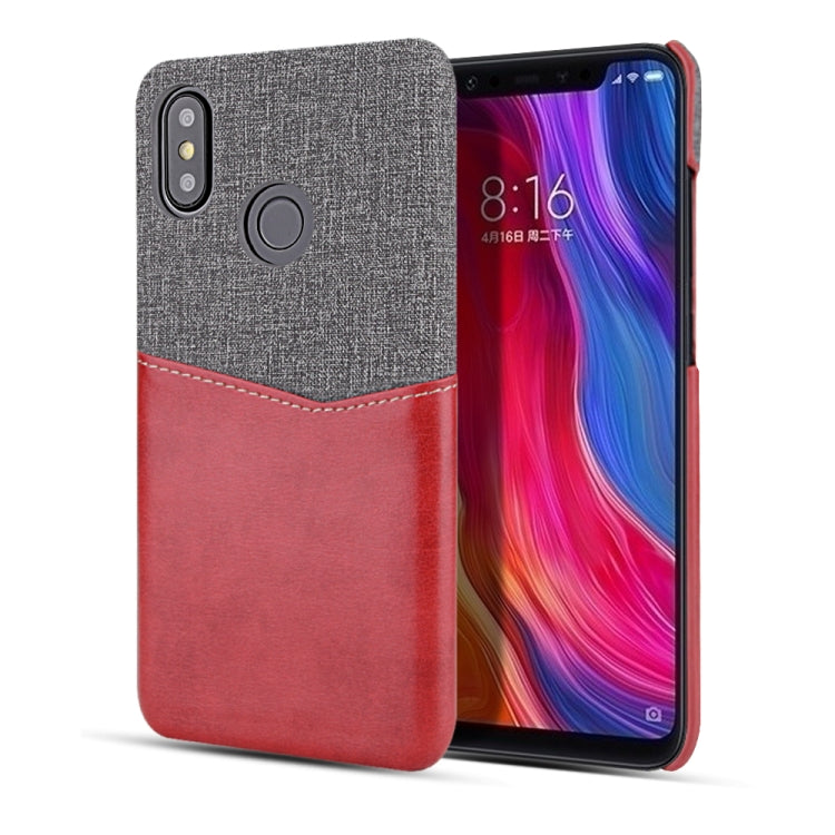 For Xiaomi Mi 8 PC + PU Splicing Case with Card Slots