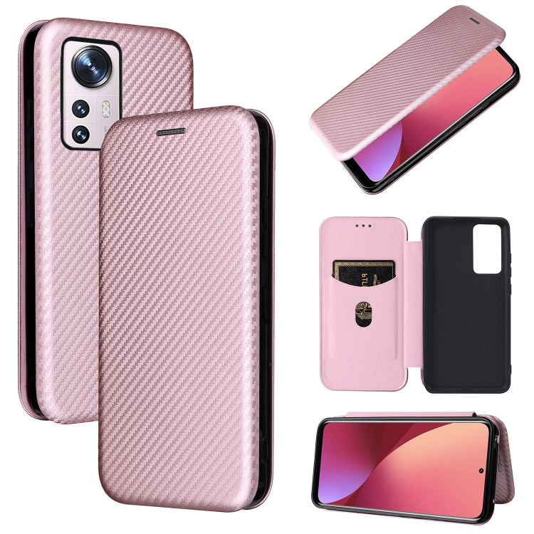 For Xiaomi 12 5G Carbon Fiber Texture Horizontal Flip PU Phone Case