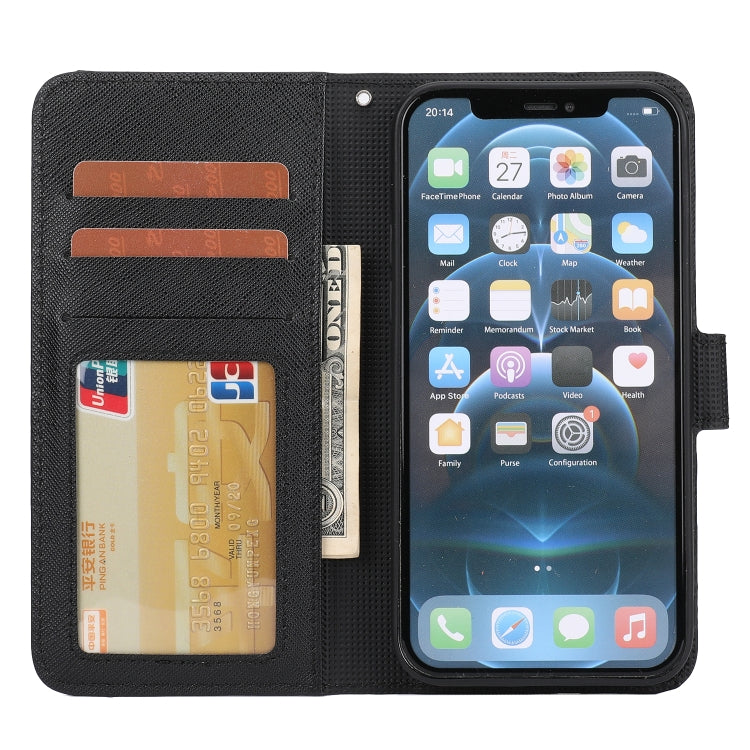 For iPhone 12 mini Cross Texture Detachable Leather Phone Case