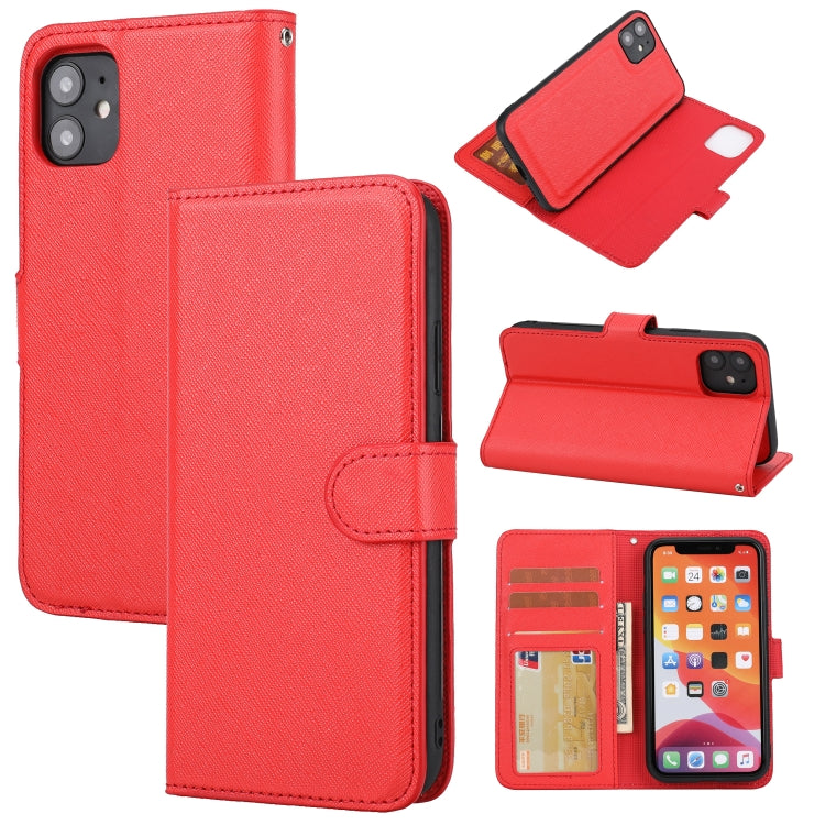 For iPhone 11 Pro Cross Texture Detachable Leather Phone Case