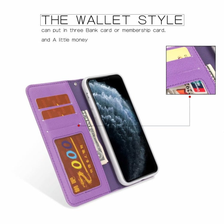 For iPhone 11 Pro Cross Texture Detachable Leather Phone Case