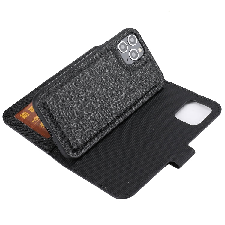 For iPhone 11 Pro Max Cross Texture Detachable Leather Phone Case