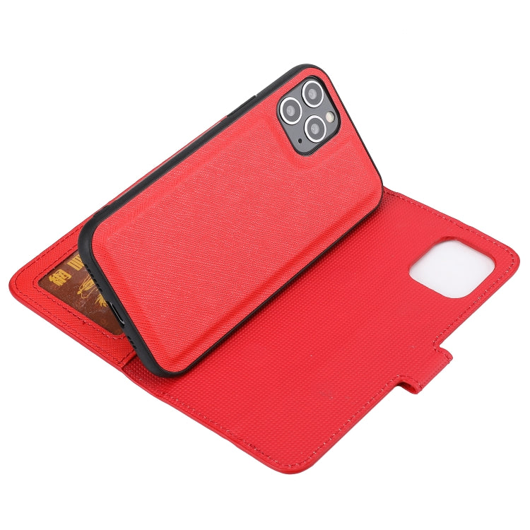 For iPhone 11 Pro Max Cross Texture Detachable Leather Phone Case