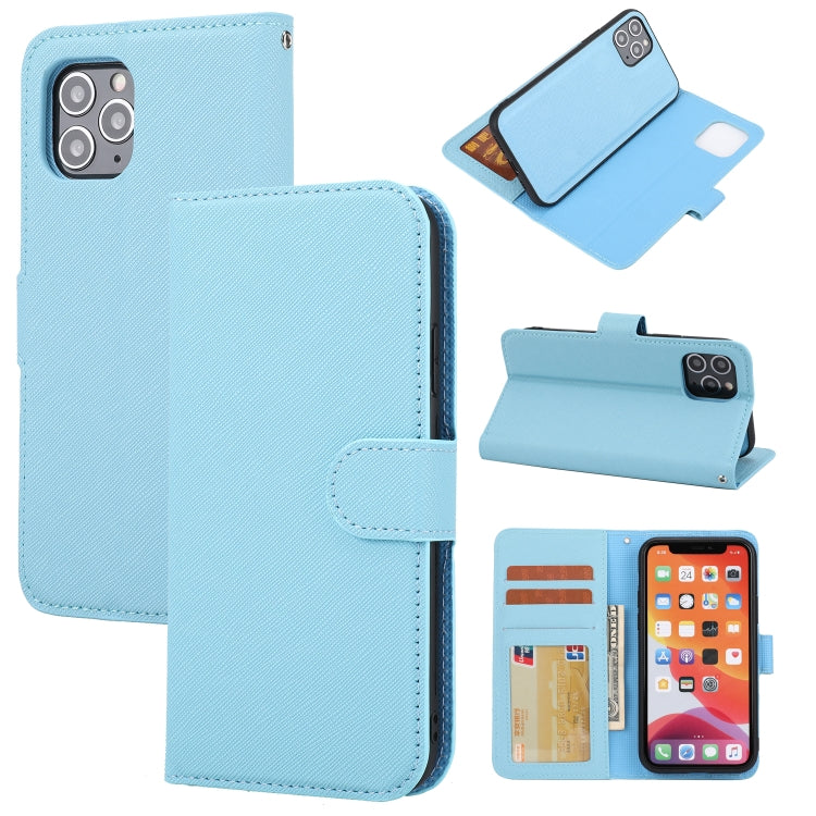 For iPhone 11 Pro Max Cross Texture Detachable Leather Phone Case