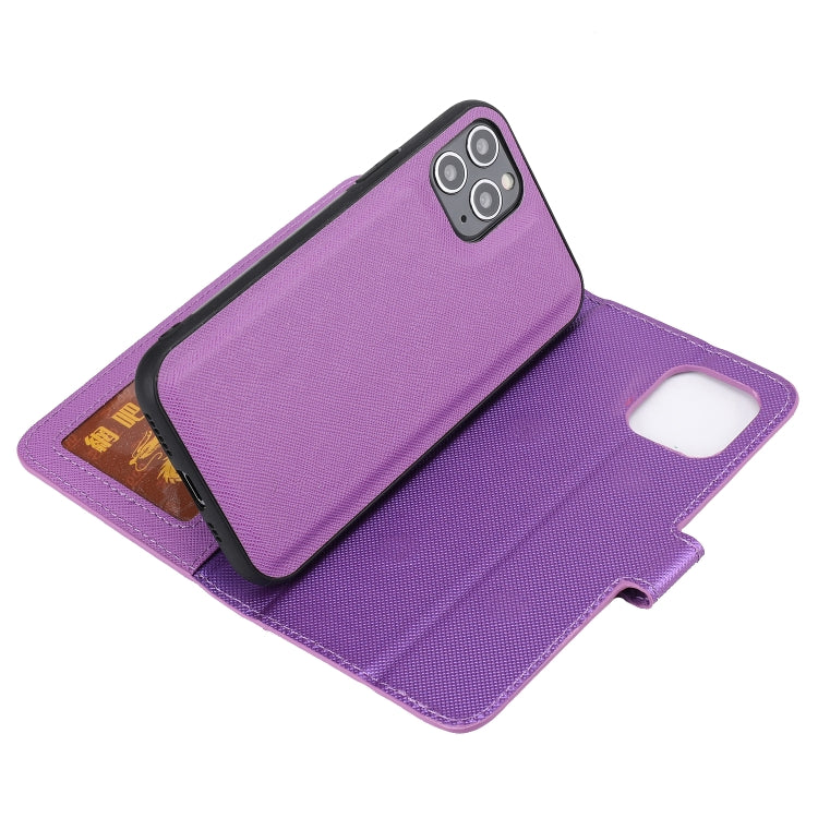 For iPhone 11 Pro Max Cross Texture Detachable Leather Phone Case