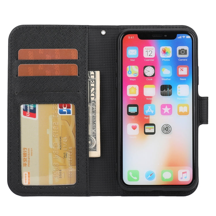 For iPhone X / XS Cross Texture Detachable Leather Phone Case