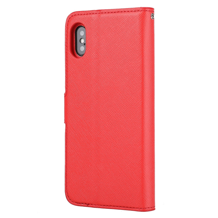 For iPhone X / XS Cross Texture Detachable Leather Phone Case
