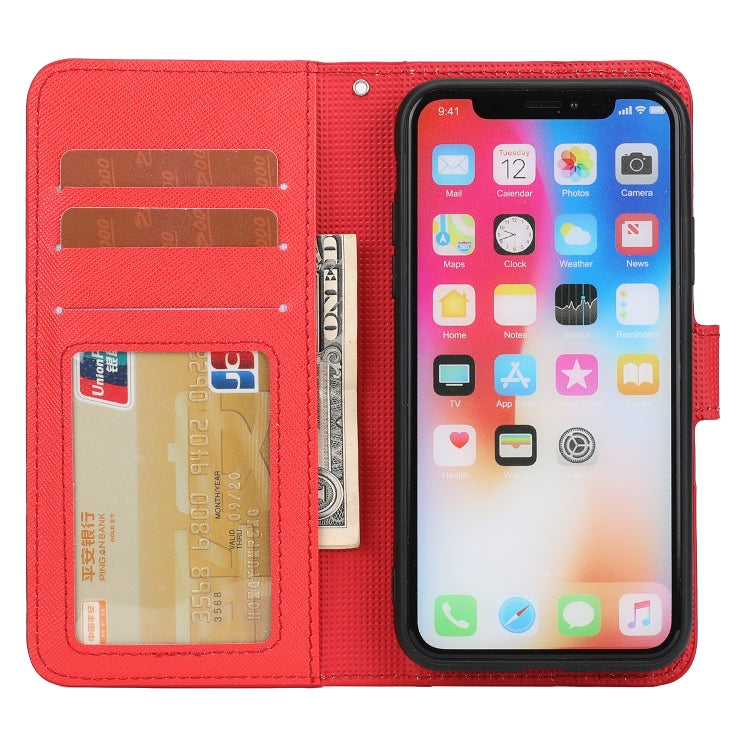 For iPhone X / XS Cross Texture Detachable Leather Phone Case