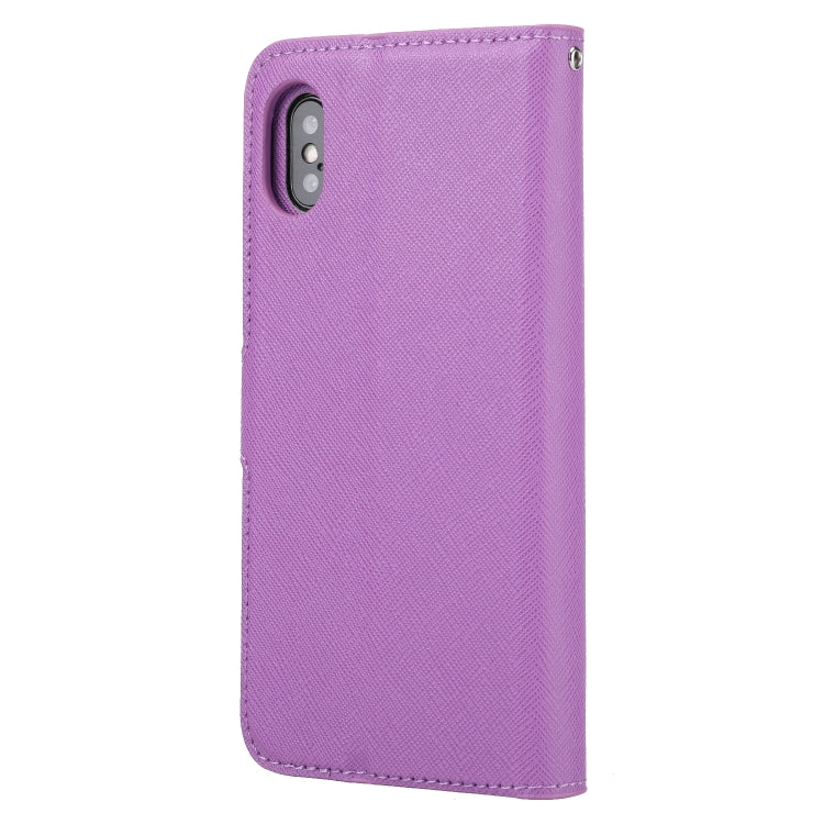For iPhone X / XS Cross Texture Detachable Leather Phone Case