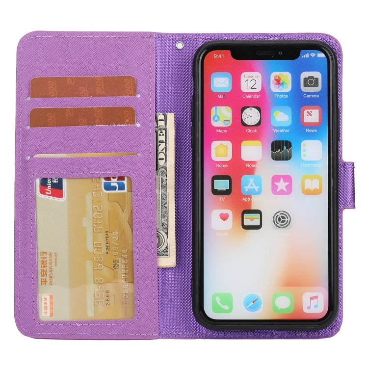 For iPhone X / XS Cross Texture Detachable Leather Phone Case