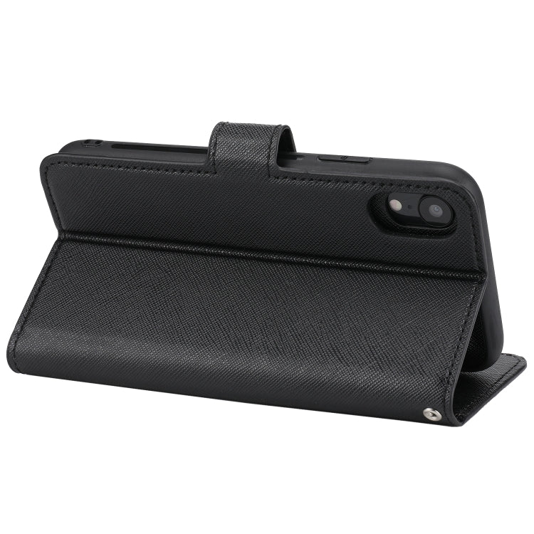 For iPhone XR Cross Texture Detachable Leather Phone Case