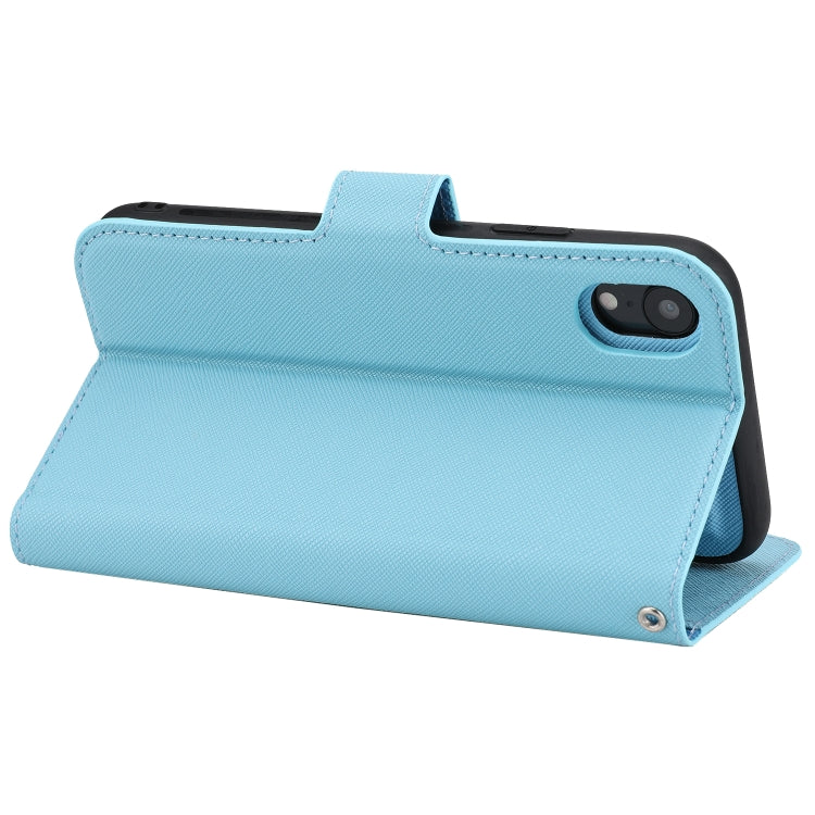 For iPhone XR Cross Texture Detachable Leather Phone Case