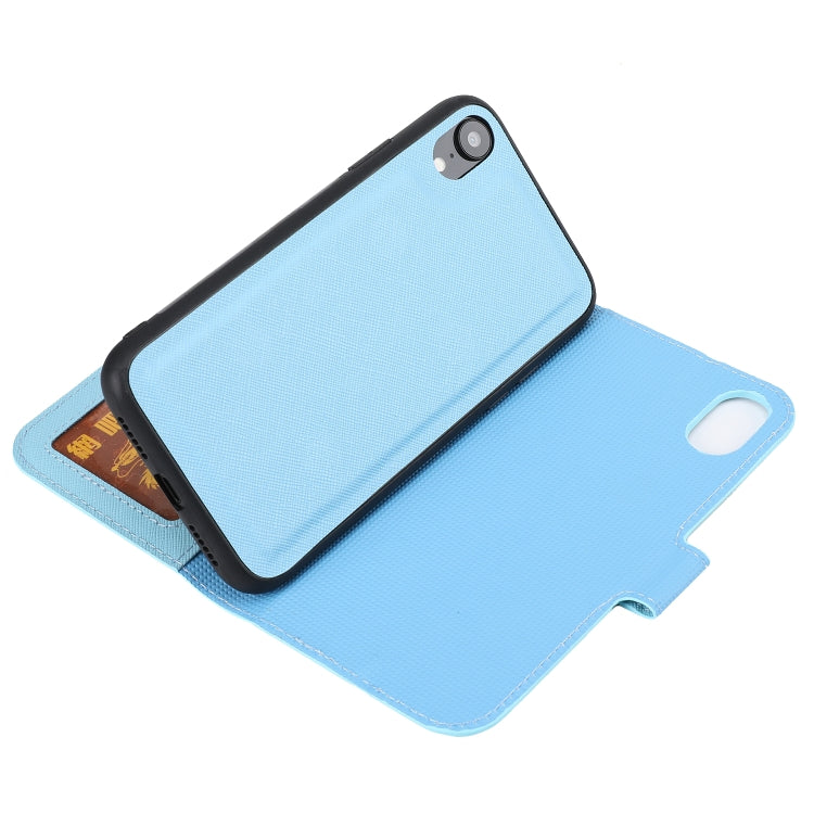 For iPhone XR Cross Texture Detachable Leather Phone Case