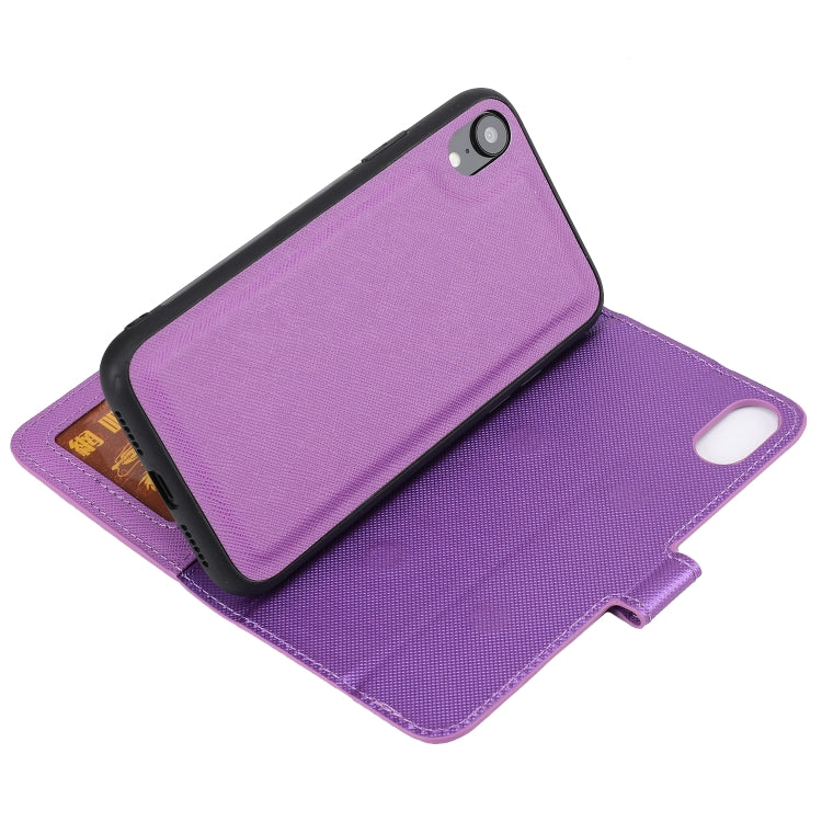 For iPhone XR Cross Texture Detachable Leather Phone Case