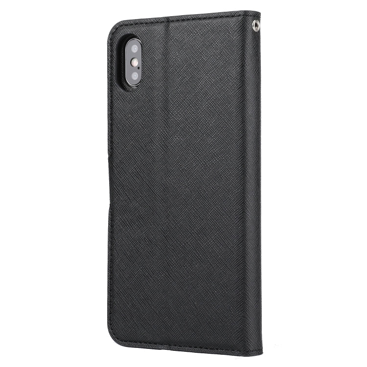 For iPhone XS Max Cross Texture Detachable Leather Phone Case