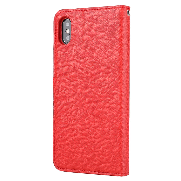 For iPhone XS Max Cross Texture Detachable Leather Phone Case