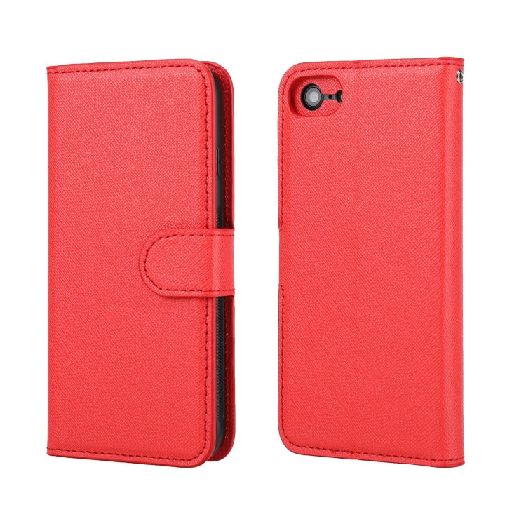 For iPhone SE 2022 / SE 2020 / 8 / 7 Cross Texture Detachable Leather Phone Case