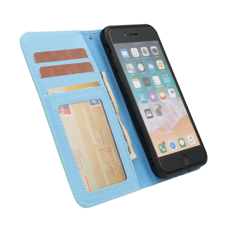 For iPhone SE 2022 / SE 2020 / 8 / 7 Cross Texture Detachable Leather Phone Case