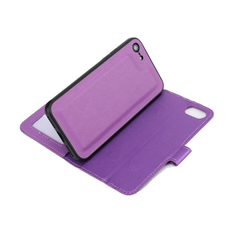 For iPhone SE 2022 / SE 2020 / 8 / 7 Cross Texture Detachable Leather Phone Case