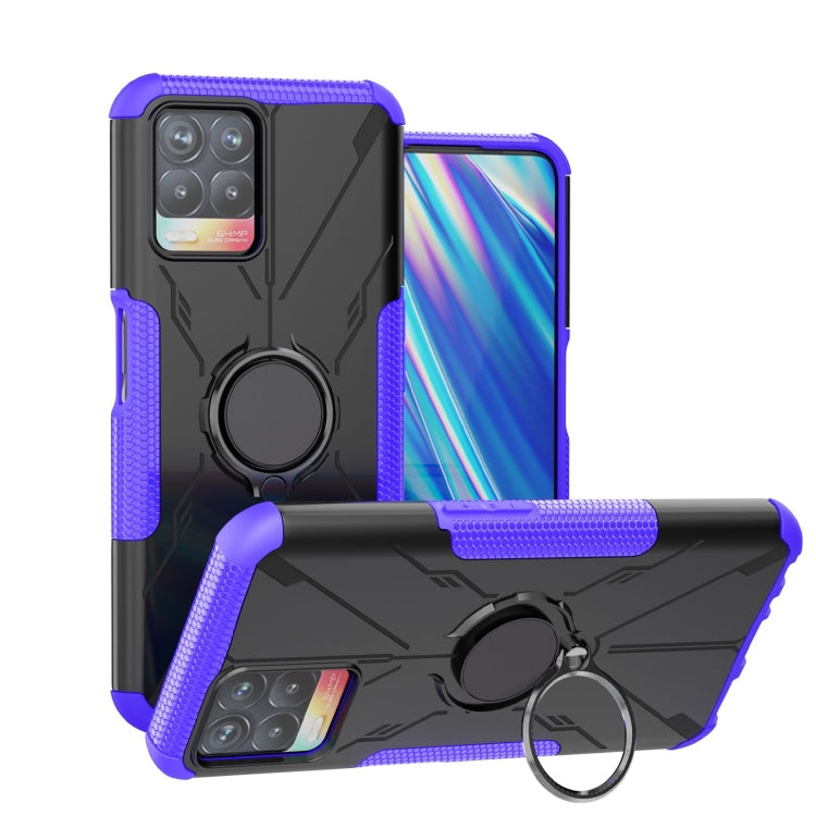 For OPPO Realme 8i Armor Bear Shockproof PC + TPU Protective Phone Case with Ring Holder