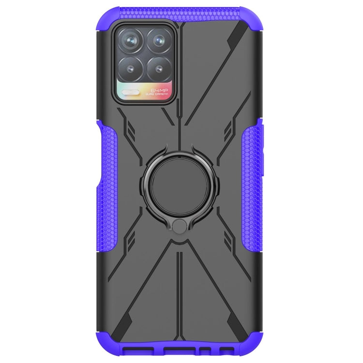 For OPPO Realme 8i Armor Bear Shockproof PC + TPU Protective Phone Case with Ring Holder