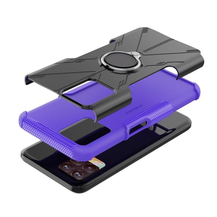 For OPPO Realme 8i Armor Bear Shockproof PC + TPU Protective Phone Case with Ring Holder