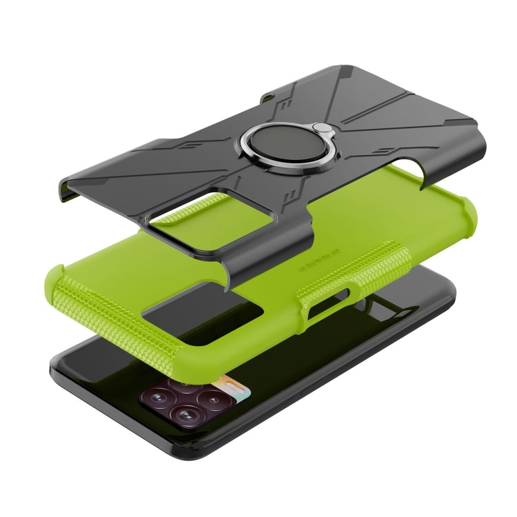 For OPPO Realme 8i Armor Bear Shockproof PC + TPU Protective Phone Case with Ring Holder