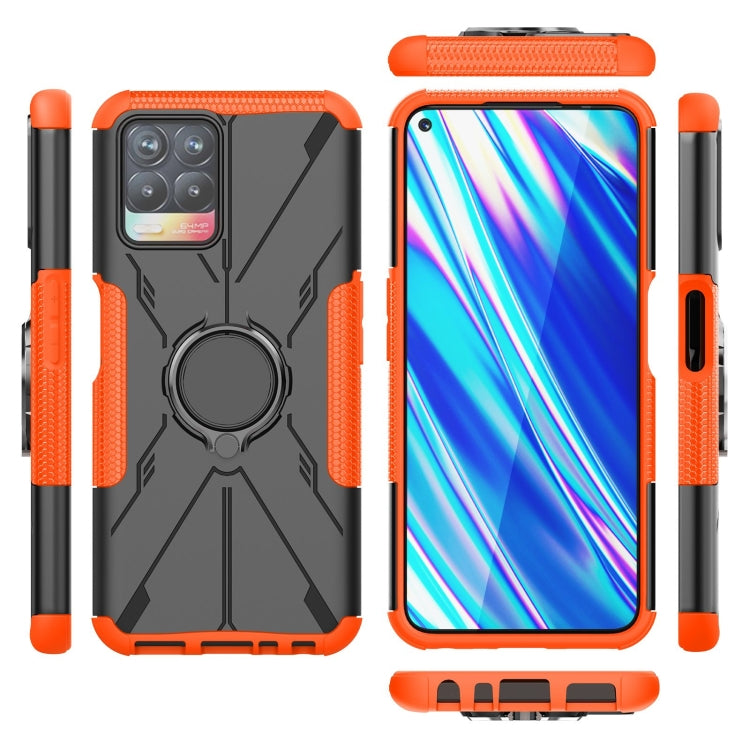 For OPPO Realme 8i Armor Bear Shockproof PC + TPU Protective Phone Case with Ring Holder