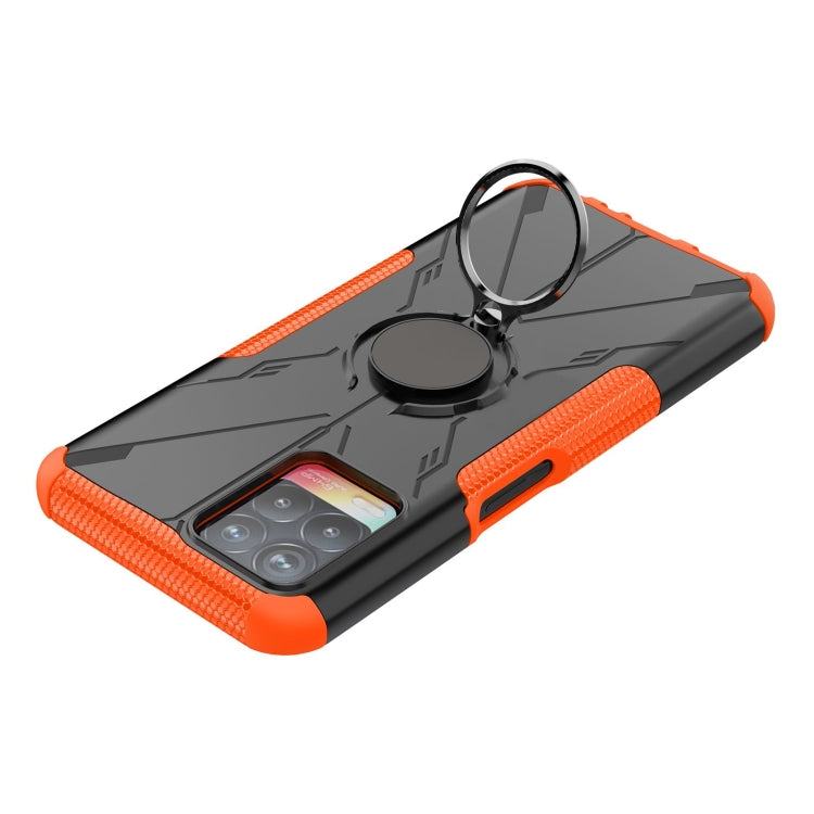 For OPPO Realme 8i Armor Bear Shockproof PC + TPU Protective Phone Case with Ring Holder