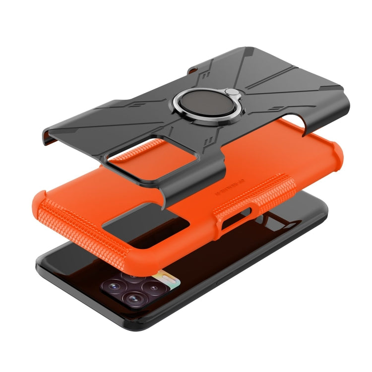 For OPPO Realme 8i Armor Bear Shockproof PC + TPU Protective Phone Case with Ring Holder