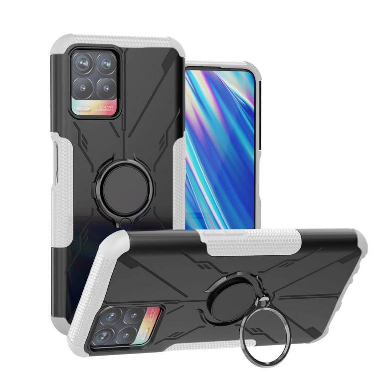 For OPPO Realme 8i Armor Bear Shockproof PC + TPU Protective Phone Case with Ring Holder