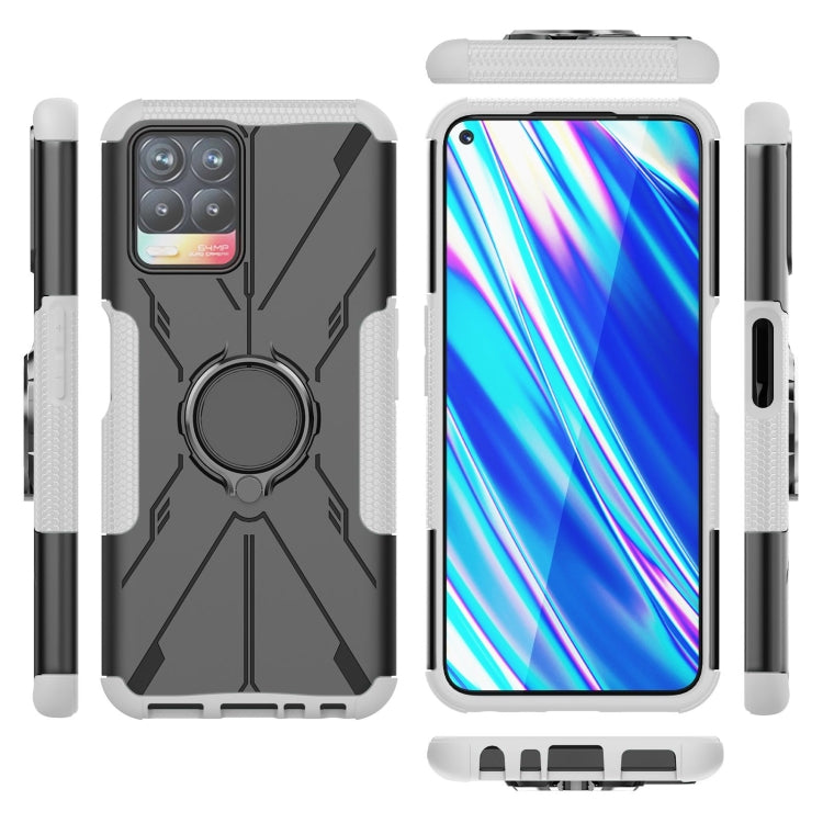 For OPPO Realme 8i Armor Bear Shockproof PC + TPU Protective Phone Case with Ring Holder