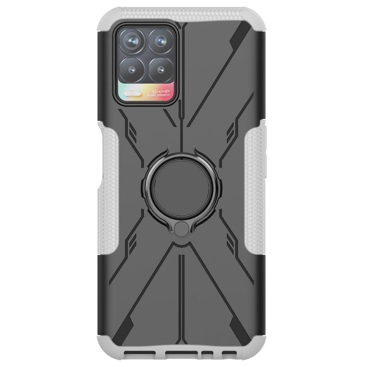 For OPPO Realme 8i Armor Bear Shockproof PC + TPU Protective Phone Case with Ring Holder
