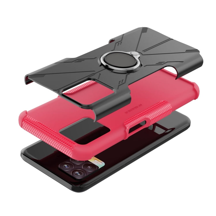 For OPPO Realme 8i Armor Bear Shockproof PC + TPU Protective Phone Case with Ring Holder