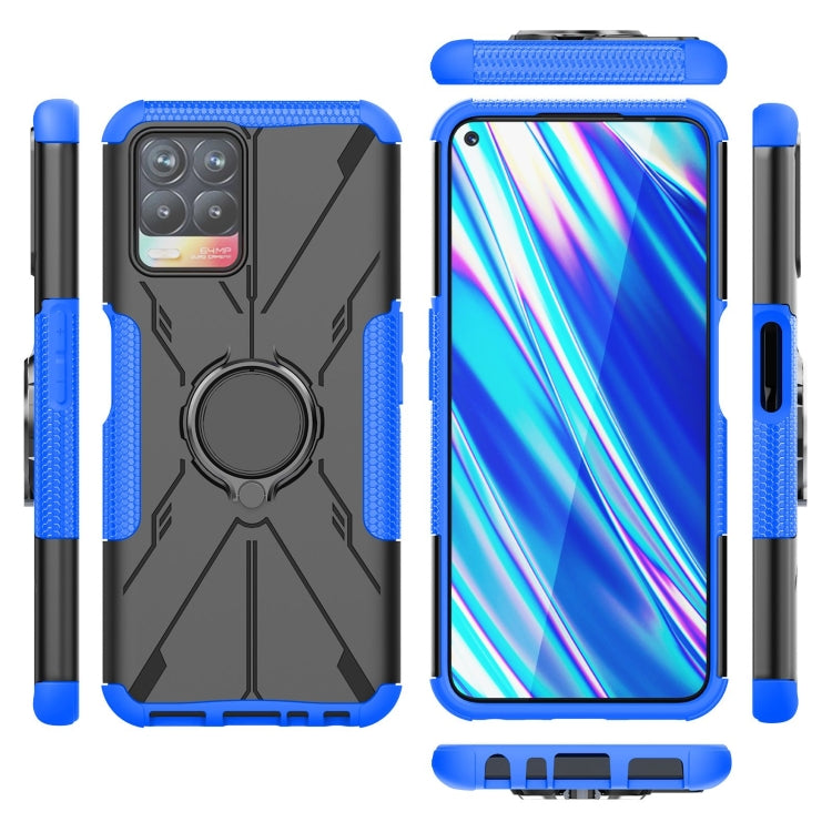 For OPPO Realme 8i Armor Bear Shockproof PC + TPU Protective Phone Case with Ring Holder