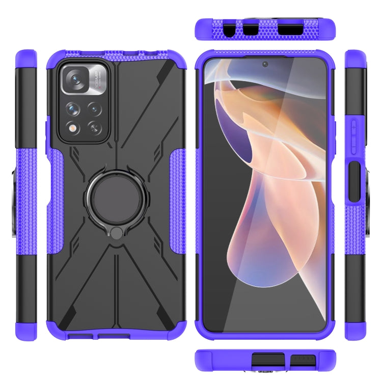 For Xiaomi Redmi Note 11 Pro Armor Bear Shockproof PC + TPU Protective Phone Case with Ring Holder