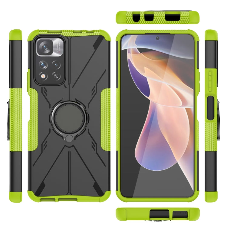 For Xiaomi Redmi Note 11 Pro Armor Bear Shockproof PC + TPU Protective Phone Case with Ring Holder