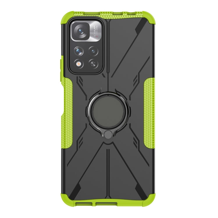 For Xiaomi Redmi Note 11 Pro Armor Bear Shockproof PC + TPU Protective Phone Case with Ring Holder