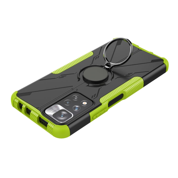 For Xiaomi Redmi Note 11 Pro Armor Bear Shockproof PC + TPU Protective Phone Case with Ring Holder