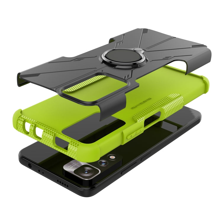 For Xiaomi Redmi Note 11 Pro Armor Bear Shockproof PC + TPU Protective Phone Case with Ring Holder