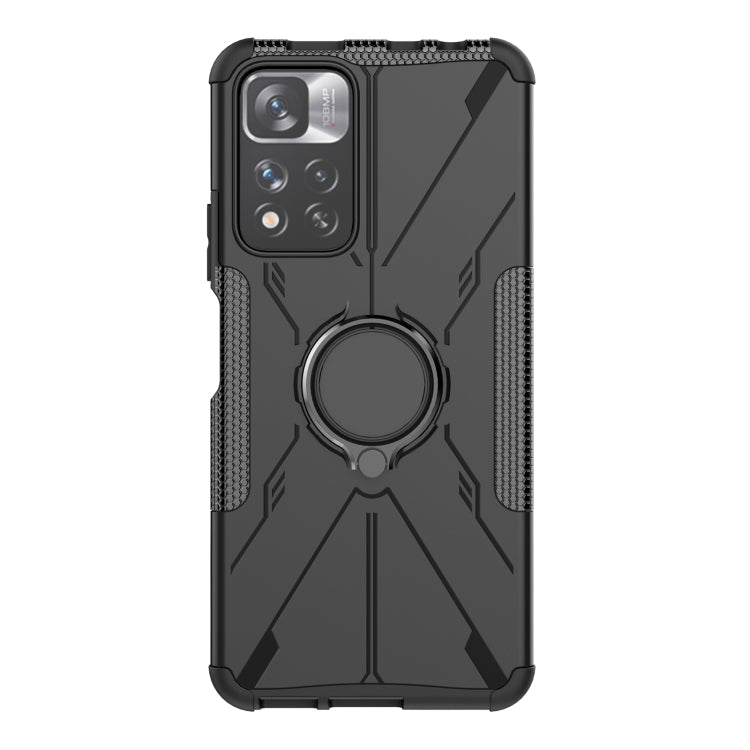 For Xiaomi Redmi Note 11 Pro Armor Bear Shockproof PC + TPU Protective Phone Case with Ring Holder