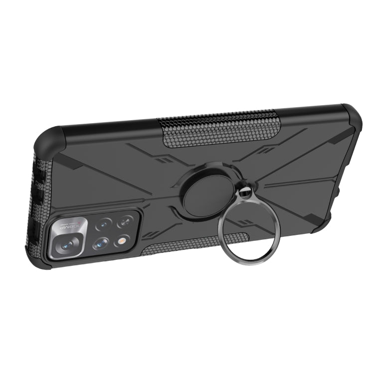 For Xiaomi Redmi Note 11 Pro Armor Bear Shockproof PC + TPU Protective Phone Case with Ring Holder